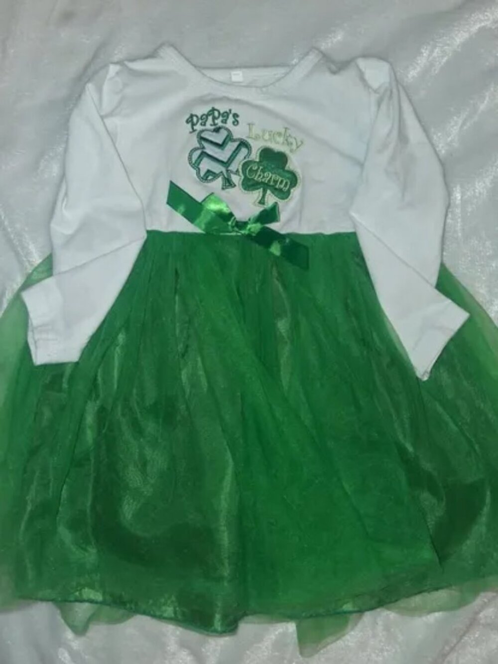 Papa's Lucky Charm Girls St. Patrick's Day Tutu Dress Size 2T